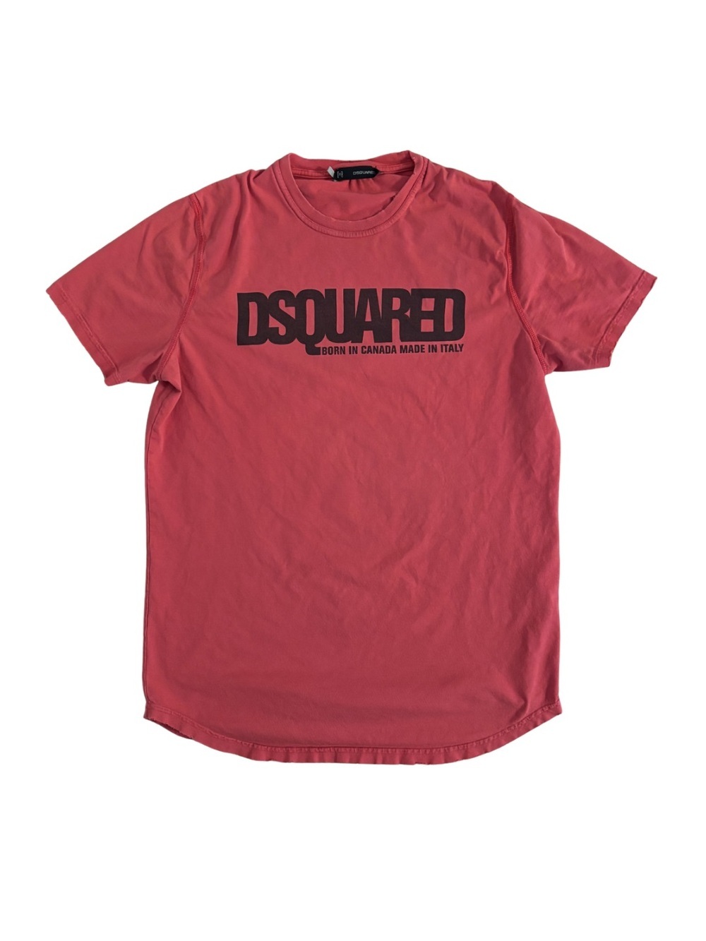 DSQUARED Y2K Coral-Red Logo Short Sleeve Crewneck Tee